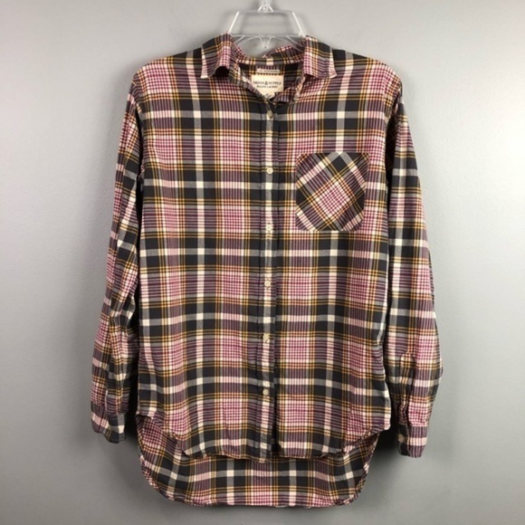 RL Denim & Supply Boyfriend Plaid Button Down - Picture 1 of 4